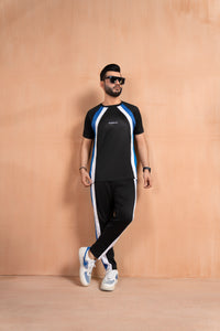 Vertical Panel Active Wear Twinset - Black
