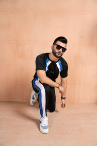 Vertical Panel Active Wear Twinset - Black