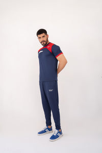 Tri-Color Fusion Dry-Fit Tracksuit - Navy Blue