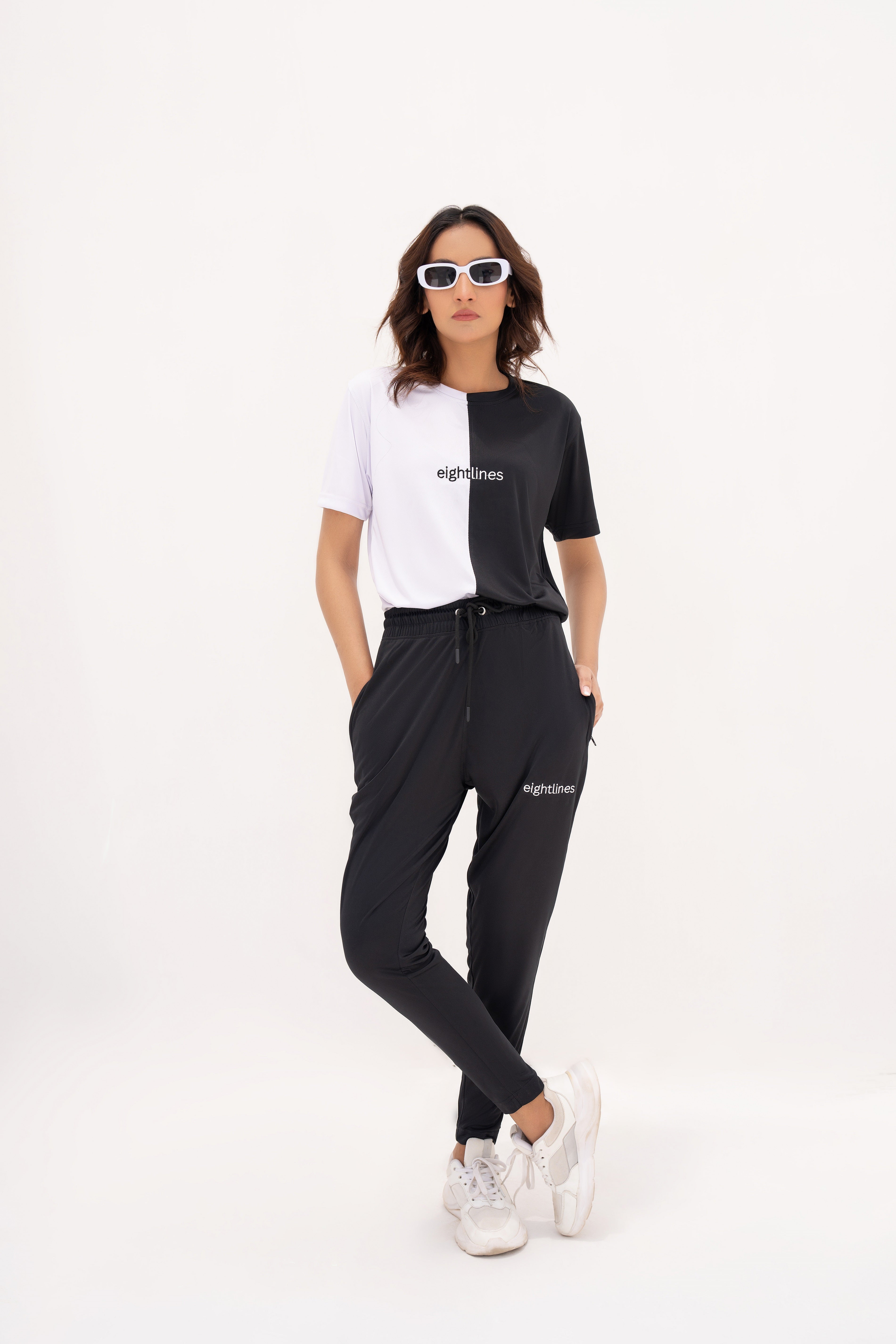 Monochrome Dry Fit Tracksuit - Black & White