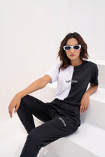 Load image into Gallery viewer, Monochrome Dry Fit Tracksuit - Black &amp; White
