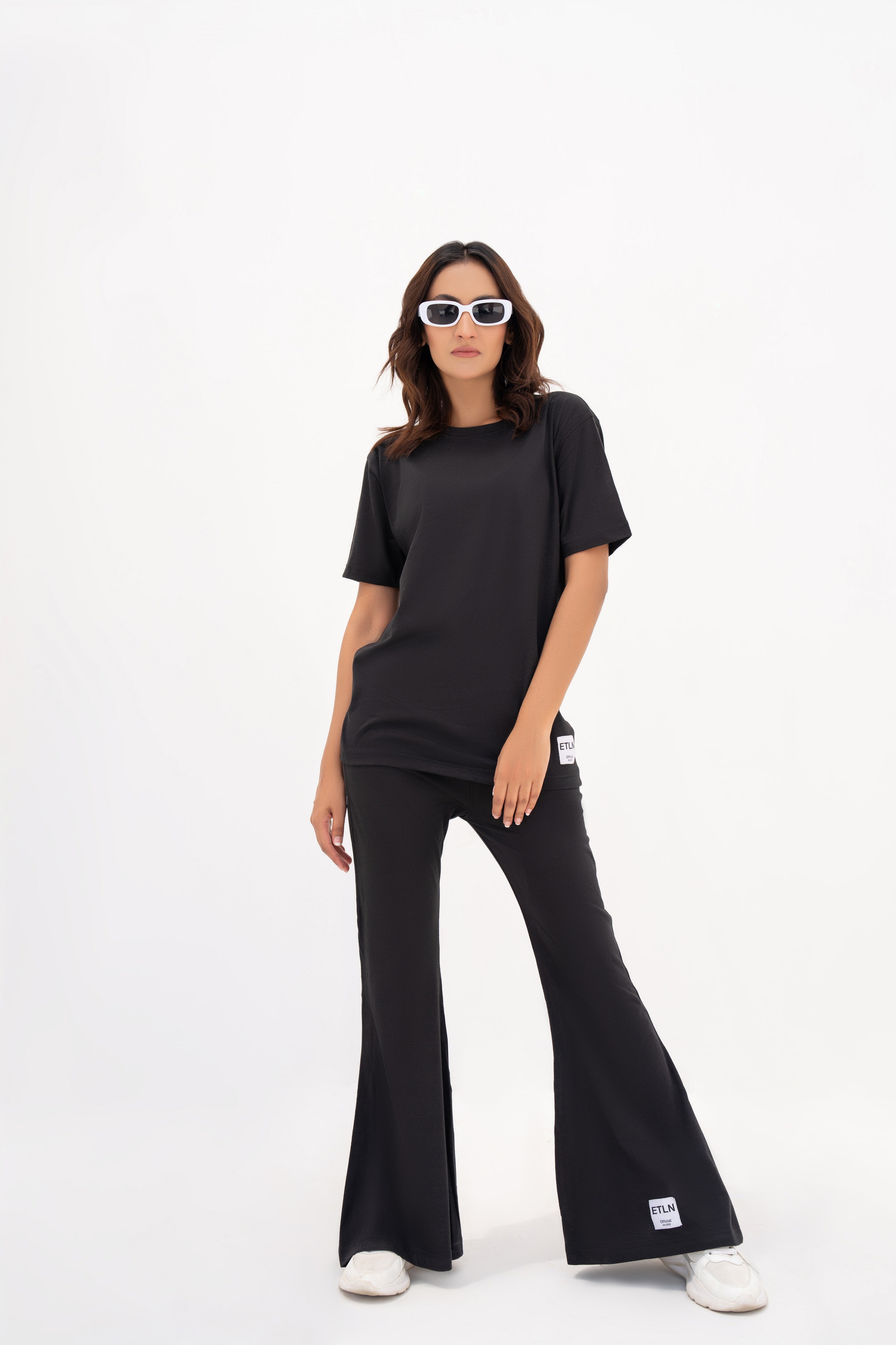 Black basic wide leg tracksuit