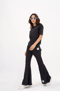 Black basic wide leg tracksuit