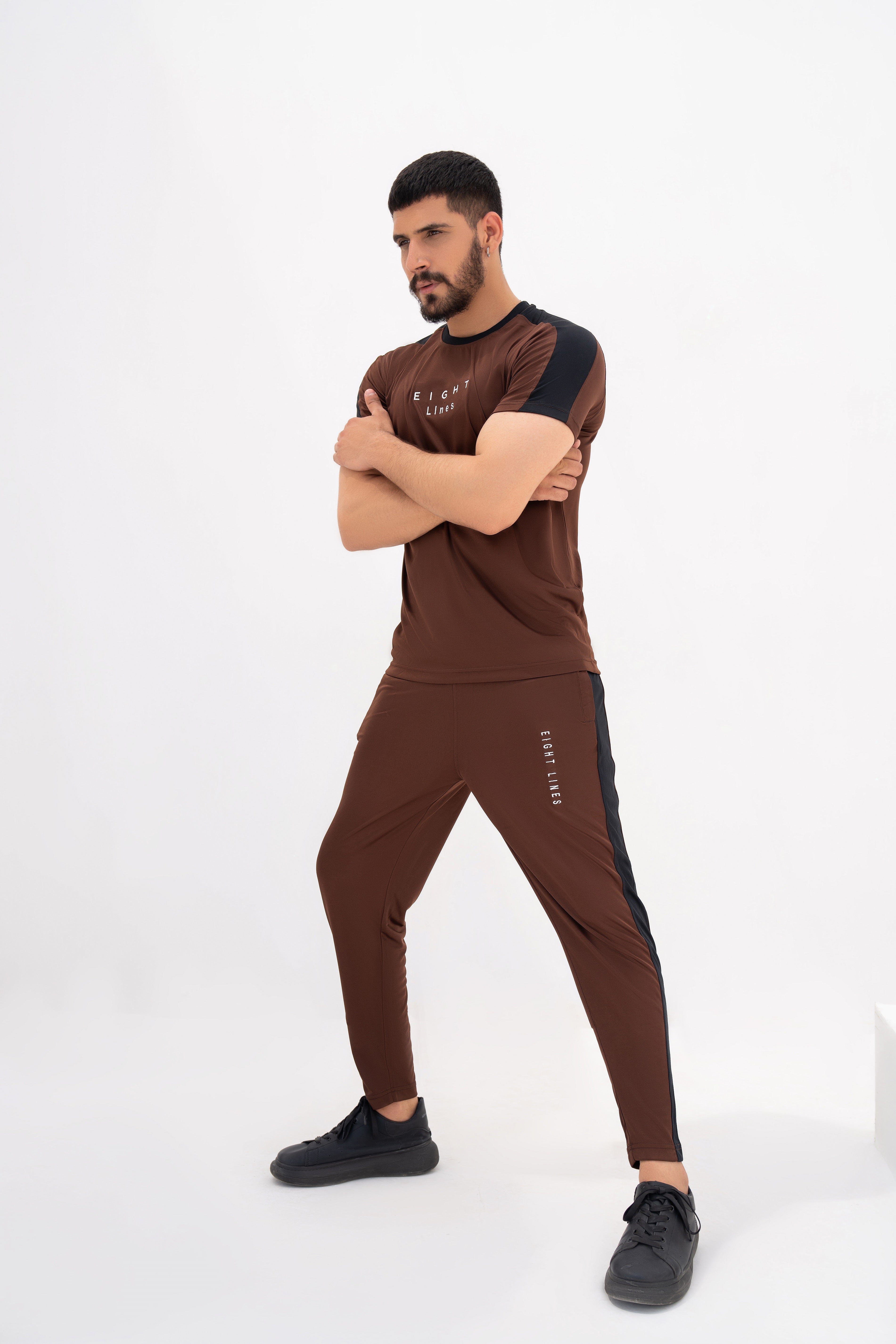 Brown Sporty Dry fit Tracksuit