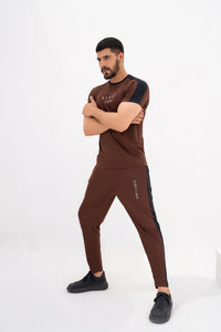 Brown Sporty Dry fit Tracksuit