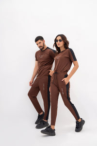 Brown Sporty Dry fit Tracksuit