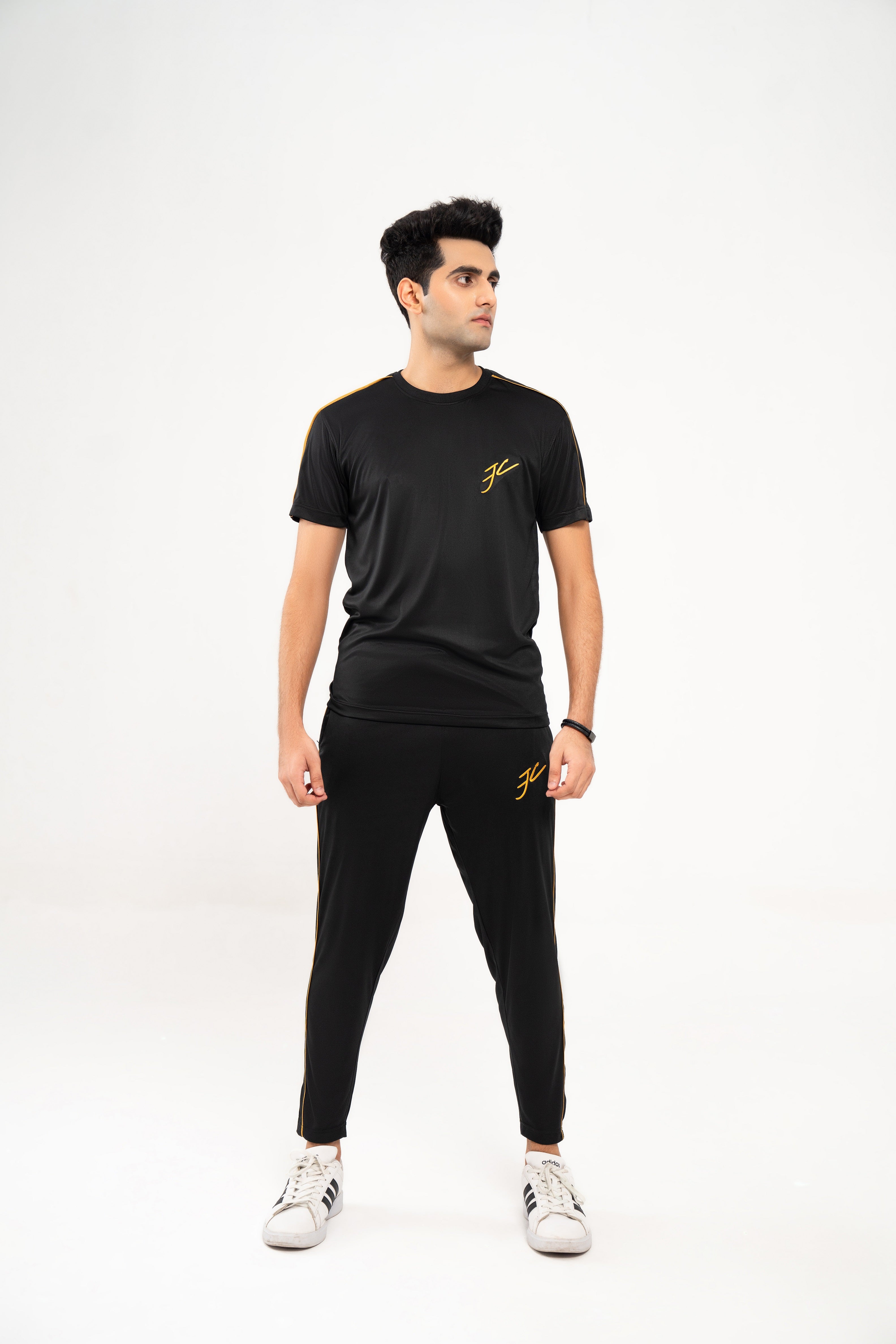 Black & Golden Quick Dry tracksuit