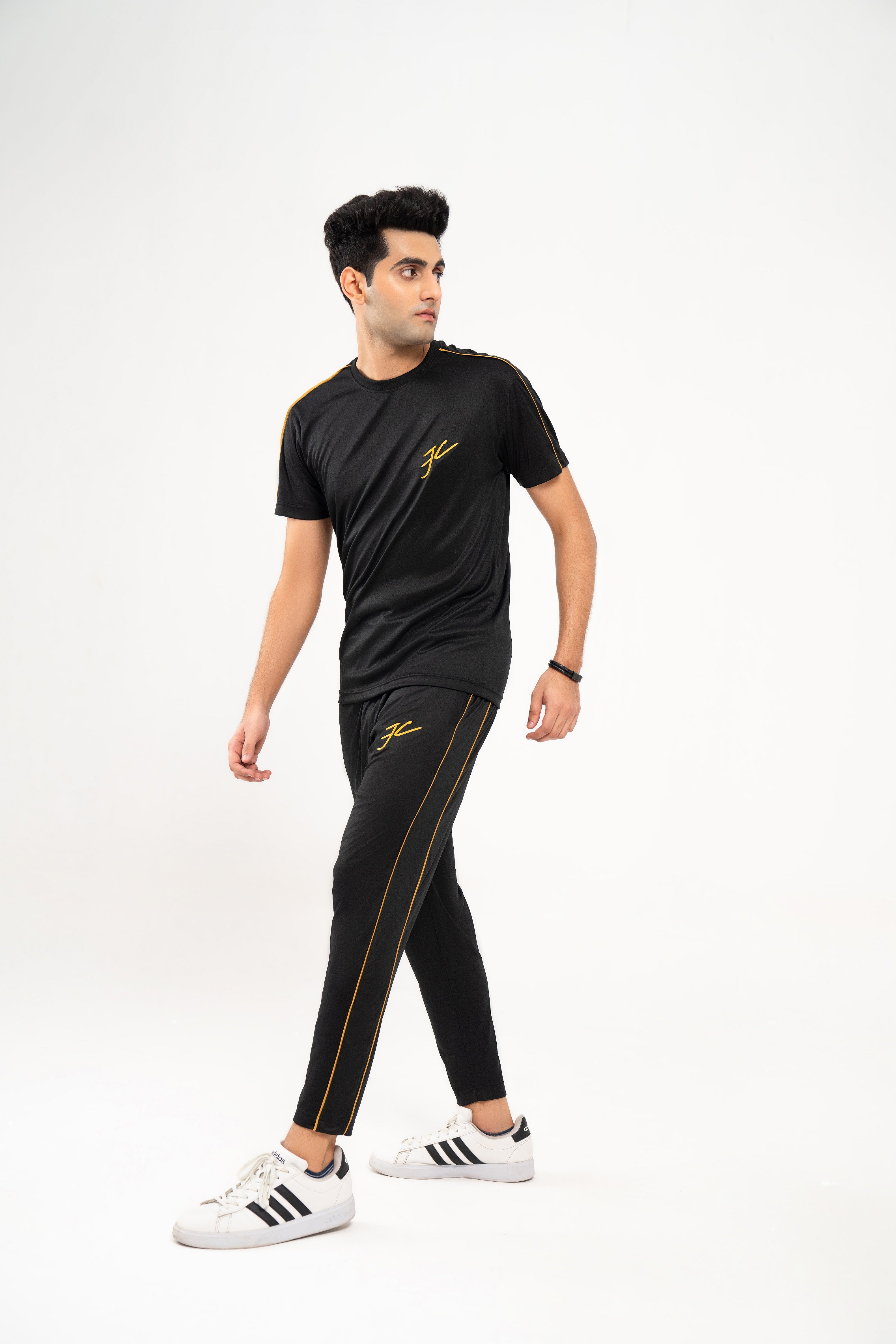 Black & Golden Quick Dry tracksuit