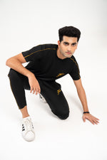 Load image into Gallery viewer, Black &amp; Golden Quick Dry tracksuit
