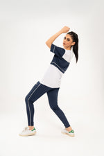 Load image into Gallery viewer, Navy and White Dry tracksuit
