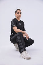 Load image into Gallery viewer, Old School Wide Leg Tracksuit - Black
