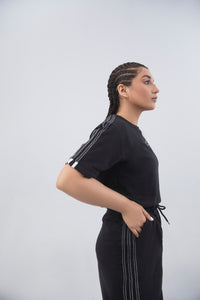 Old School Wide Leg Tracksuit - Black