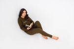 Load image into Gallery viewer, Basic Signatured Full Sleeve Tracksuit - Army Green
