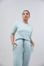 Load image into Gallery viewer, Eightlines Design co-ord Tracksuit with Piping - Sky Blue
