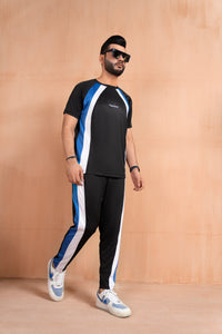 Vertical Panel Active Wear Twinset - Black