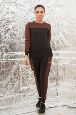 Load image into Gallery viewer, Satin Black/Brown Tracksuit
