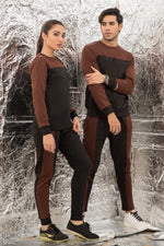 Load image into Gallery viewer, Satin Black/Brown Tracksuit
