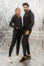 Load image into Gallery viewer, Old School Double Piping Tracksuit - Black
