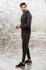 Load image into Gallery viewer, Old School Double Piping Tracksuit - Black
