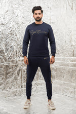 Load image into Gallery viewer, Basic Golden Tape Tracksuit - Navy Blue
