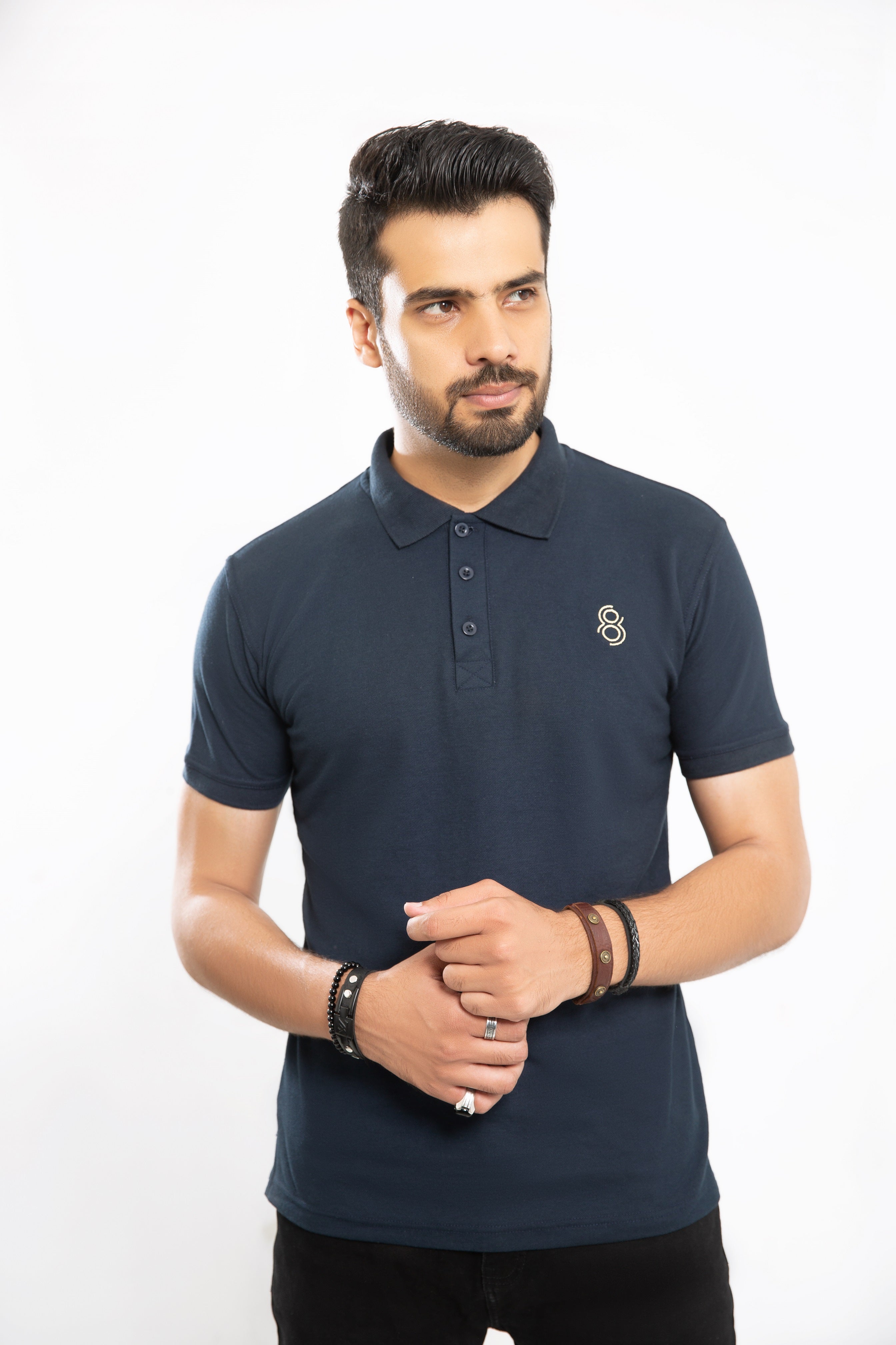 EL Plain Pique Polo - Navy Blue