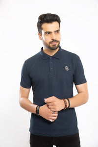 EL Plain Pique Polo - Navy Blue