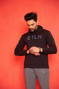 Exclusive ETLN emboss hoodie - Black