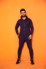 Load image into Gallery viewer, Hooded Tracksuit with Red French Tape - Navy Blue
