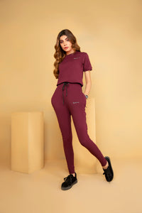 Eightlines signature embroidery tracksuit -  Maroon