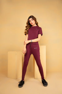 Eightlines signature embroidery tracksuit -  Maroon