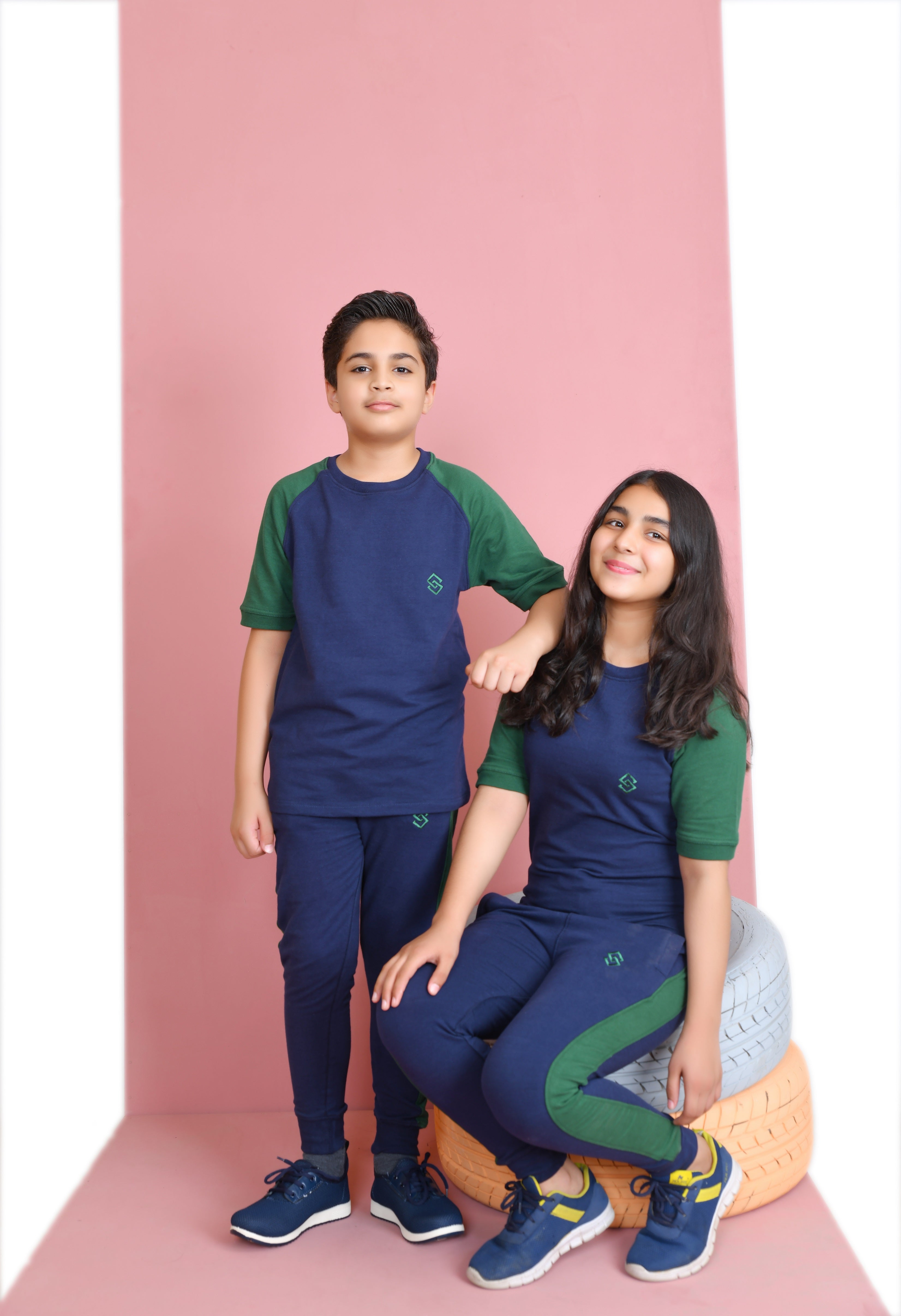 ETLN Muscle Fit Tracksuit - Navy/Green