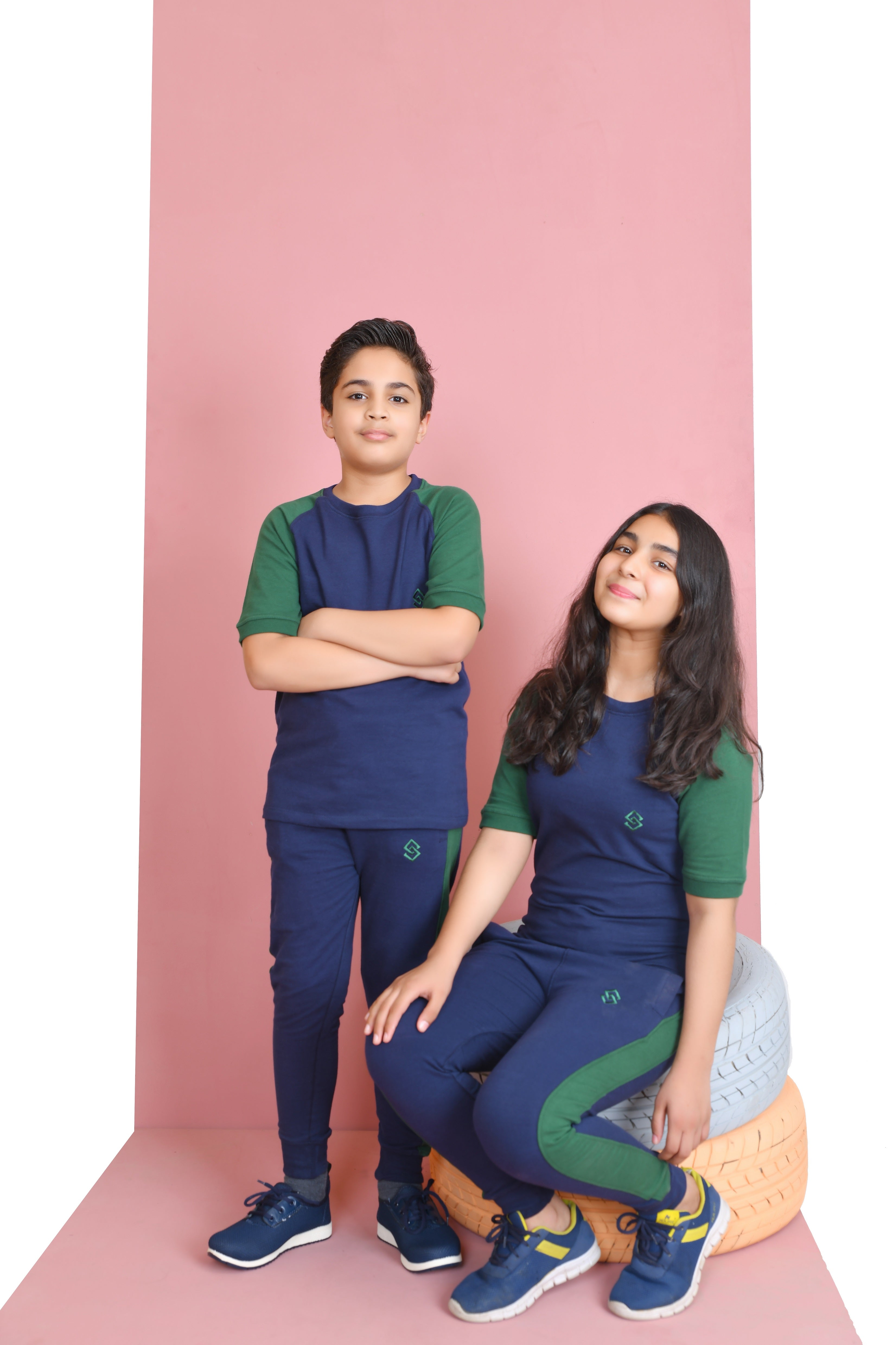 ETLN Muscle Fit Tracksuit - Navy/Green