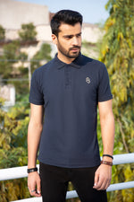 Load image into Gallery viewer, EL Plain Pique Polo - Navy Blue
