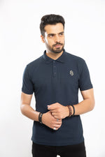 Load image into Gallery viewer, EL Plain Pique Polo - Navy Blue
