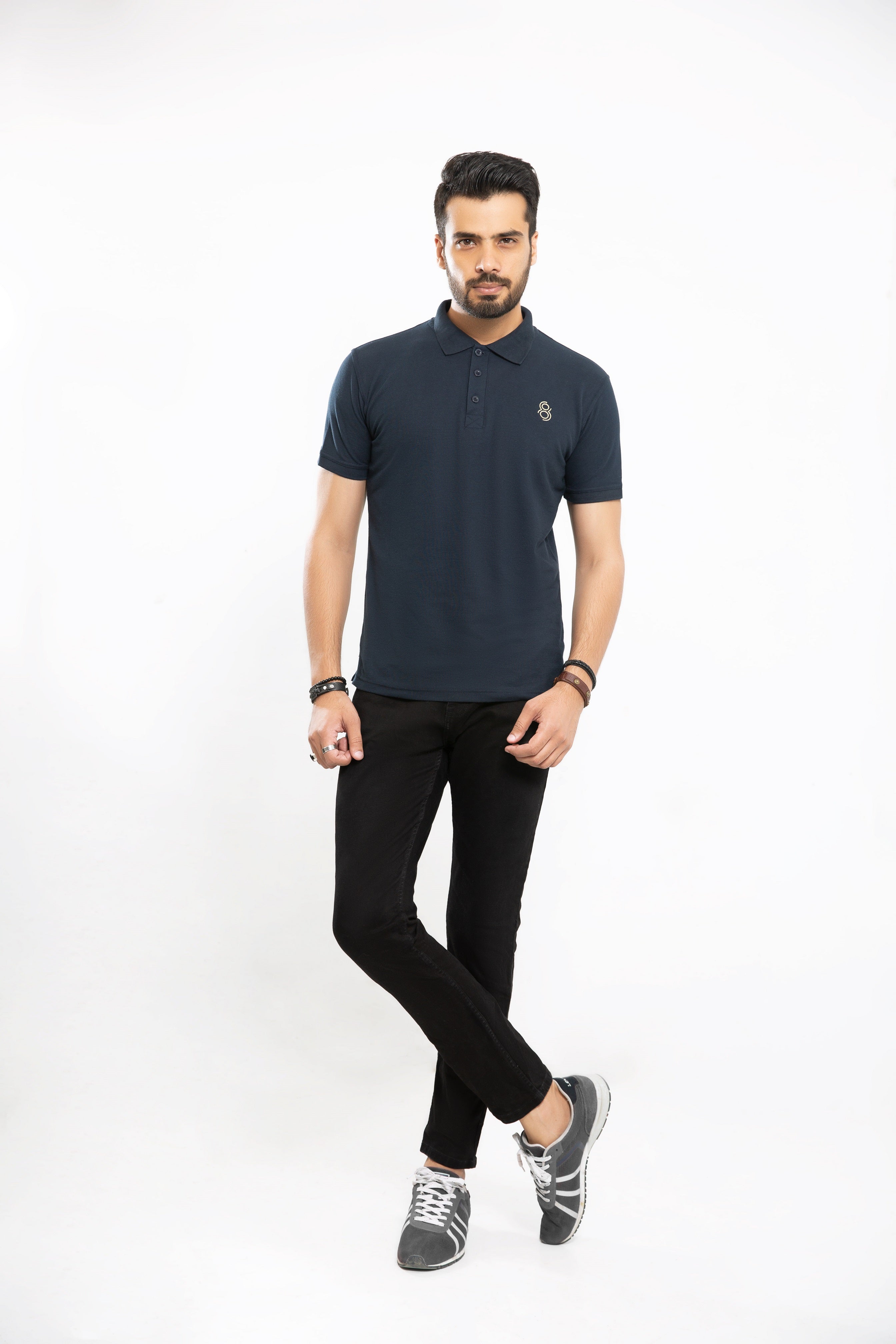 EL Plain Pique Polo - Navy Blue