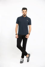 Load image into Gallery viewer, EL Plain Pique Polo - Navy Blue
